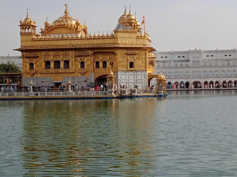 The Golden Temple in Amritsar seen across the sacred pool