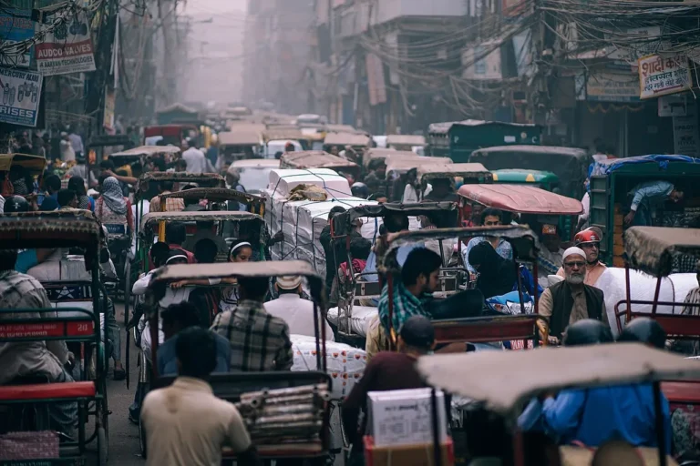 Cycle rickshaws in the lanes of Old Delhi on a heritage walk
